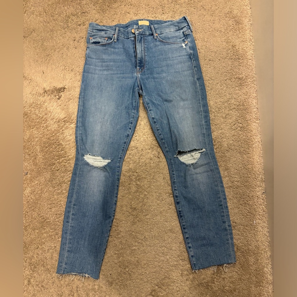 Mother Jeans The Looker Ankle Fray Not Cut & Pasted Size 30